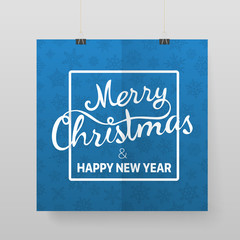 Poster - Merry christmas and happy new year greetings. Vector illustration