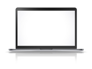 Aufkleber - Modern laptop vector mockup with wet floor