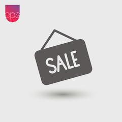 Poster - Sale simple Vector Icon. Vector emblem isolated on grey background. Vector pictogram clipart