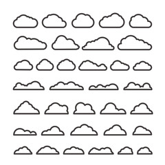 Poster - Different silhouette abstract clous vector collection. Cloud technology symbols template