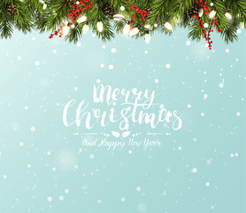 Wall Mural - cute christmas greeting card