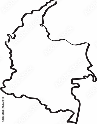 Cuadros en Lienzo Freehand sketch of Colombia map. Vector illustration.