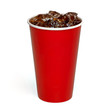 © ozmen - Cola with ice in red takeaway paper cup mockup or mock up isolated on white background including clipping path