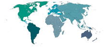 Carte Des Continents, Pays FR Et EN, Calques Modifiables