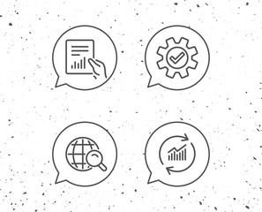 Aufkleber - Analysis line icons. Chart, Report and Search.