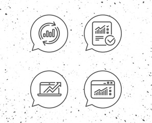 Aufkleber - Analysis line icons. Chart, Report and Browser.