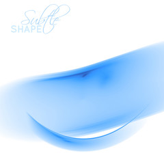 Poster - Abstract light blue smooth translucent simple shape on white background