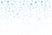 Christmas Snow. Falling Snowflakes On White Background. Snowfall. Vector Illustration, Eps 10.