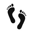 © chereliss - Human footprint. Black silhouette of man footprints. Vector icons isolated on white background