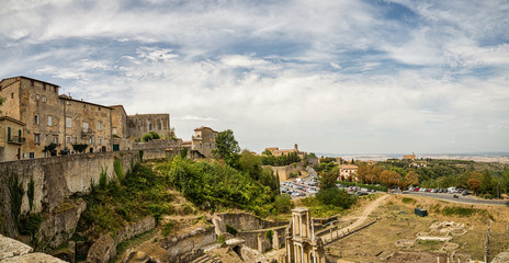 Canvas Print - view of Roman ruins in Volterra