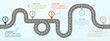 Road Map, Flat Design Vector Illustration Infographic elements showing steps in business progress