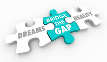 Dreams Reality Bridge Gap Puzzle Make Wishes Come True 3d Illustration