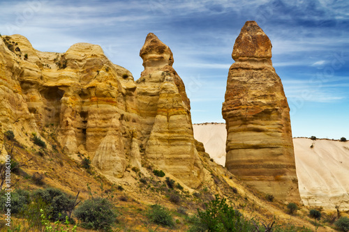 Fotografie, Obraz Love valley volcanic mountain landscape in Cappadocia, Turkey