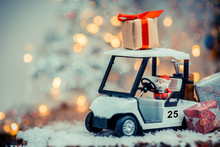 Christmas Decoration With Golf Car On December