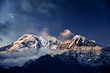 Himalayas snow peak at sunset