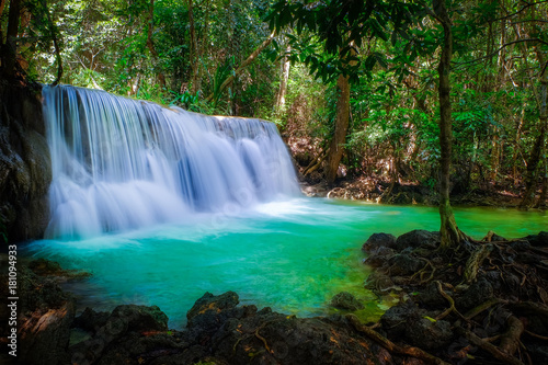waterfall and leaves change color.