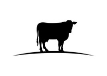 Black Cow Illustration Logo Silhouette
