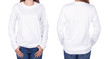 © geargodz - woman in white long sleeve t-shirt isolated on white background