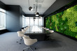 Vertical green wall in modern meeting room