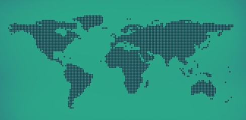 Poster - Blue world map on white background