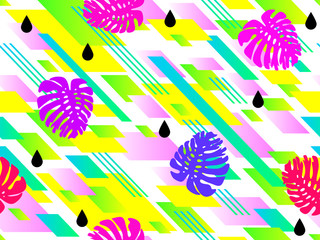 Wall Mural - seamless geometric pattern in retro 80s 90s style. doodle geometric shapes. abstract vector retro me