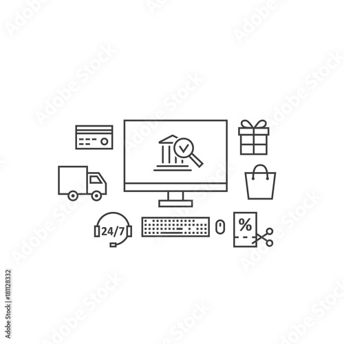 Black Thin Line Payment Gateway Banner Buy This Stock Vector And