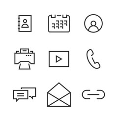 Poster - 9 Contact Line Icons