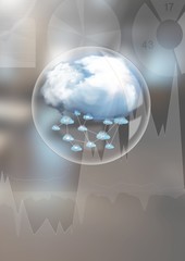 Poster - Cloud bubble in front of blurred office