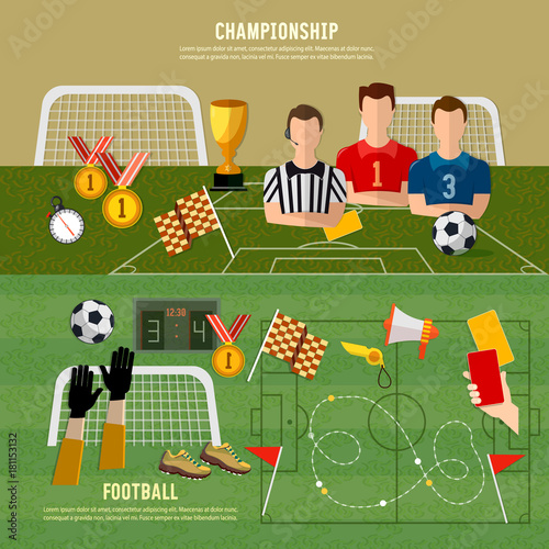 Soccer World Cup Banner Football Sport Team Signs And Symbols