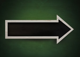 Poster - Blackboard arrow sign on green blackboard