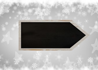 Poster - Blackboard arrow sign on Christmas theme background with