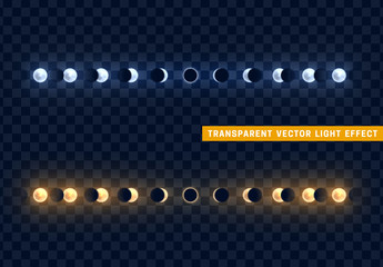 Wall Mural - solar and lunar eclipses full cycle. sun and moon eclipses.
