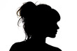 Leinwandbild Motiv silhouette of beautiful profile of woman face concept beauty and fashion