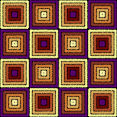 Poster - Imitation of geometric embroidery pattern. Colored lines on a black background. Ethnic and tribal motifs. Seamless vector background in the bohemian style.