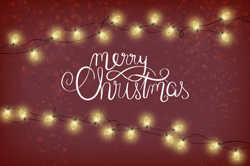 Merry Christmas - Christmas Lights - greeting card