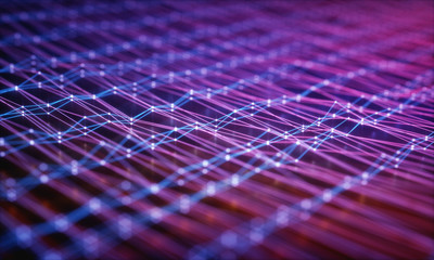 Wall Mural - abstract image with dots and connections in cloud computing concept.