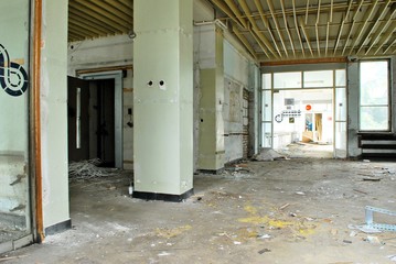 Wall Mural - The interior of a devastated building