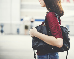 Poster - Woman with a handbag