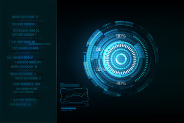 Wall Mural - blue digital technology background vector illustration