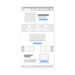 Landing page website wireframe interface template. Vector