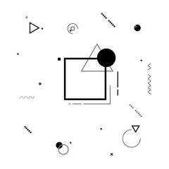 Poster - motion graphics black and white elements. vector illustration background. geometric figures
