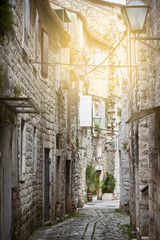 Sticker - Old Stone Narrow Streets of Trogir, Croatia.