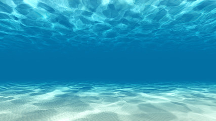 Tranquil underwater scene 3D render