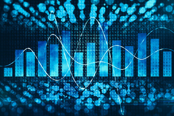 Fototapete - Technology, computing and statistics concept