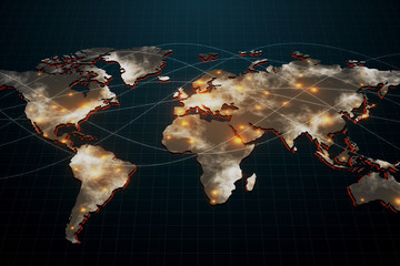 Aufkleber - Global business and network concept