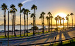 California sunset in the coast of Long Beach