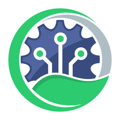 logo icon for green technology business, environmentally friendly