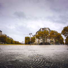 Wall Mural - Old autumn city park of Paris.