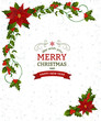 Christmas And New Year Greeting Card with  decorative elements