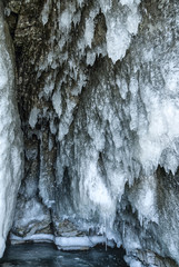 Wall Mural - ice icicles in the cave